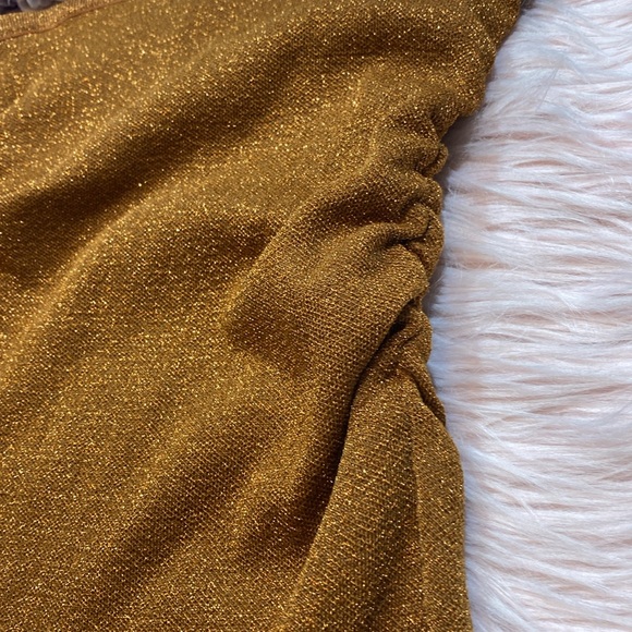 DISSH Nico Bronze Metallic Strapless Midi Dress sz L - Picture 6 of 13